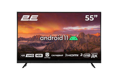 ტელევიზორი -  2Е TV LED 55" 4K Smart Android, Black - itgserv.com